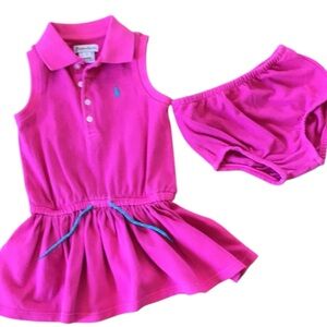 RALPH LAUREN 9 Month Polo Pink Dress with Bloomers